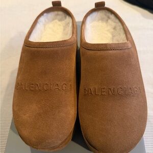 Balenciaga Brown/White Alaska Platform Slide